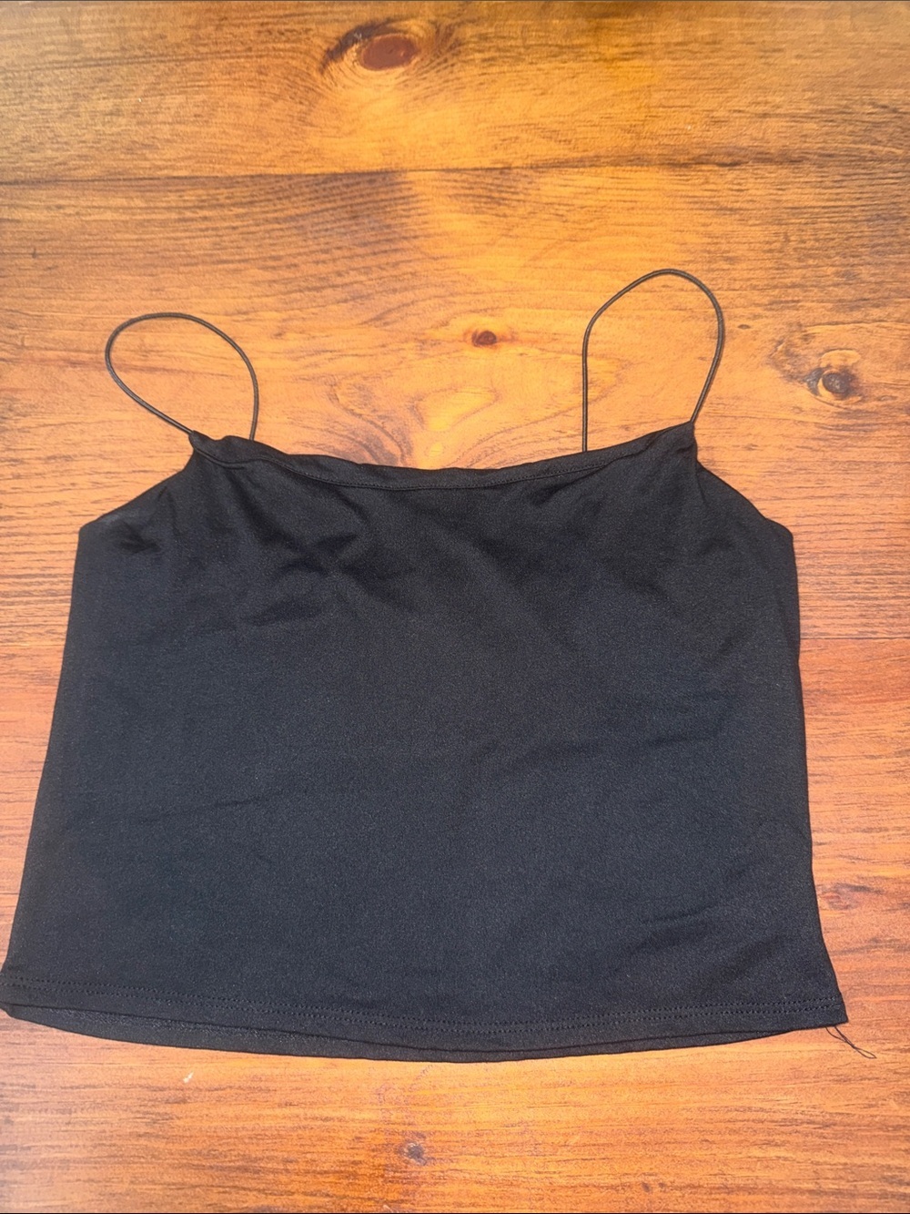 gaze Black Spaghetti Strap Camisole crop top